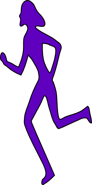 Purple Running Girl Clip Art At Clker - Clip Art (300x600)