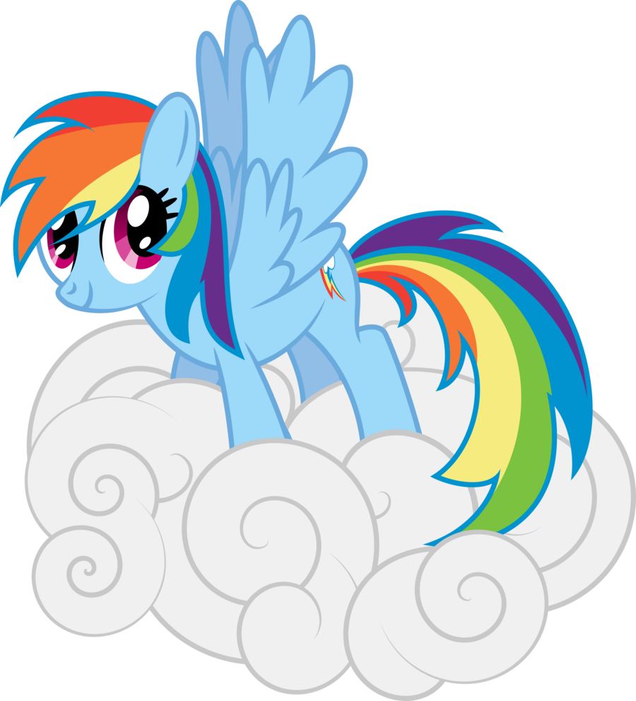 Rainbow On A Cloud By Rainbowrage12 Rainbow On A Cloud - Rainbow Dash On A Cloud (900x991)