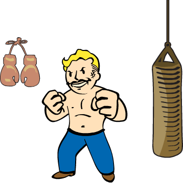 Fallout Clipart Nerd Rage - Fallout 4 Strength Skill Key Ring (358x359)