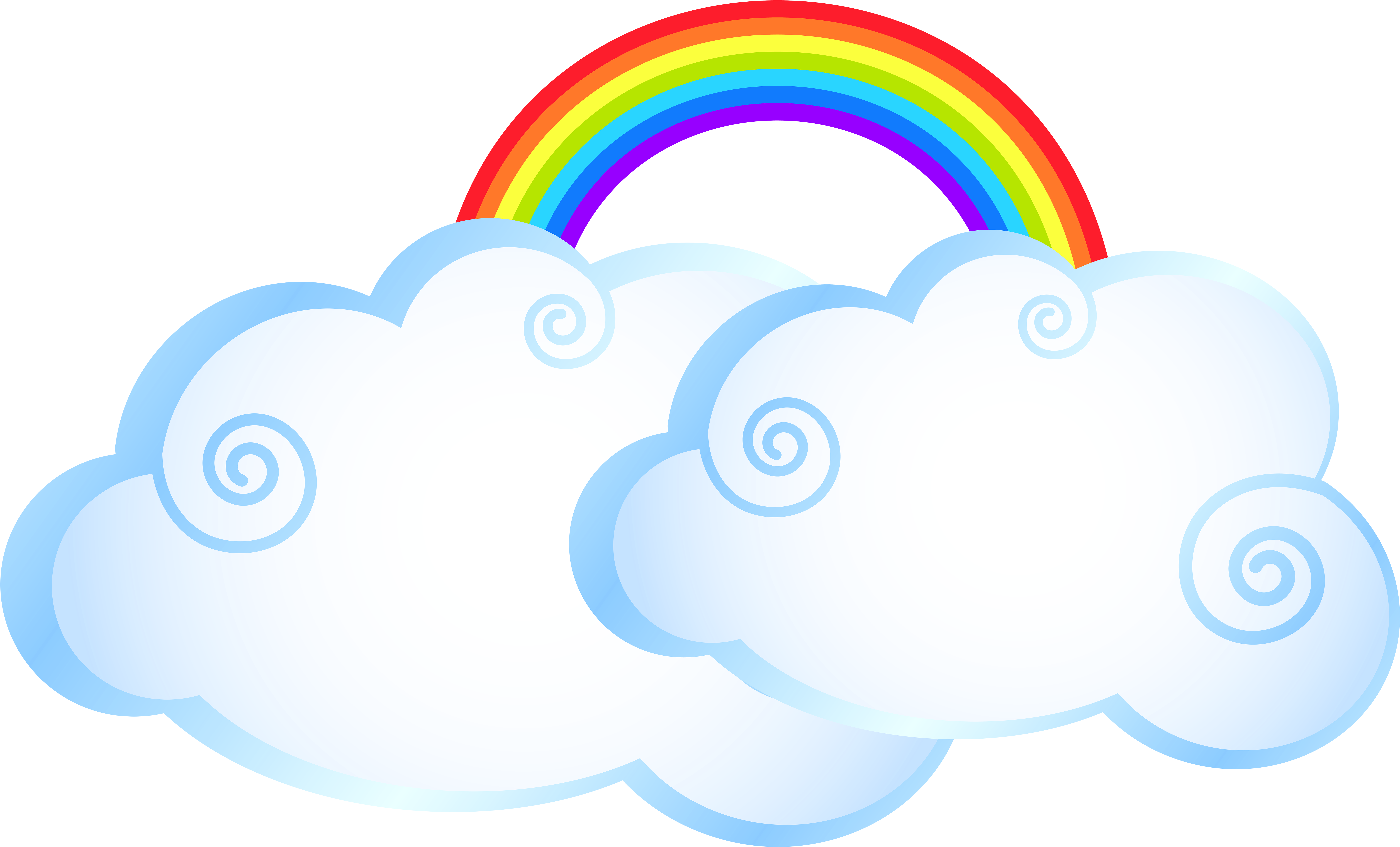 Rainbow With Clouds Transparent Png Clip Art Imageu200b - Clouds And Rainbow Clipart (8000x4925)