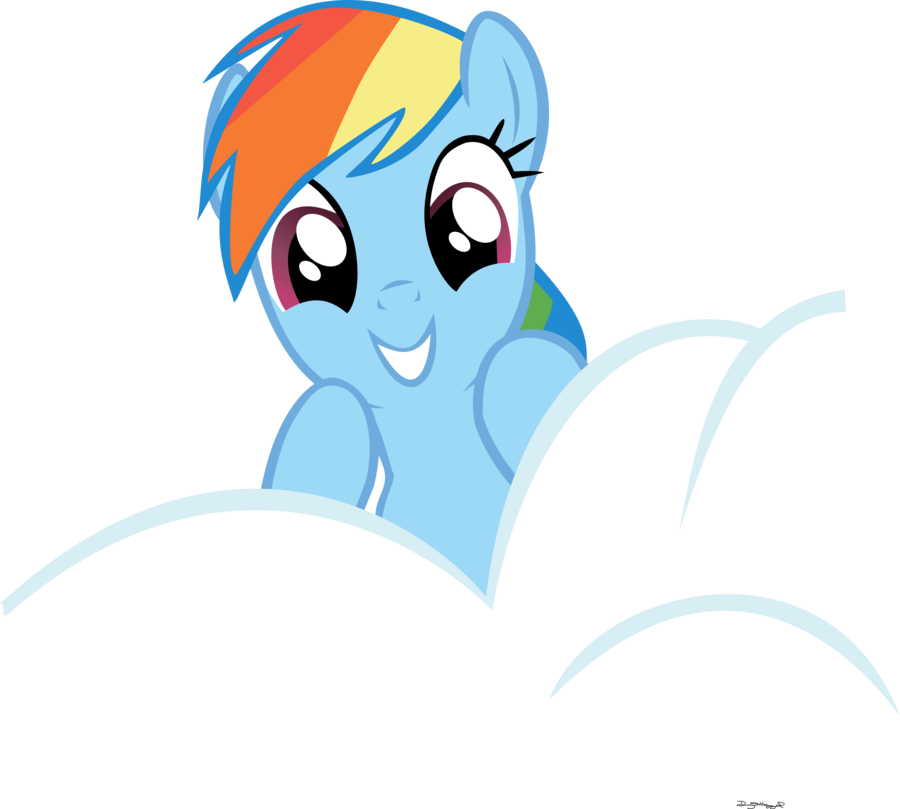 Rainbow Dash Cloud Peek 5k X 5k By Thu - Little Pony Friendship Is Magic (900x809)
