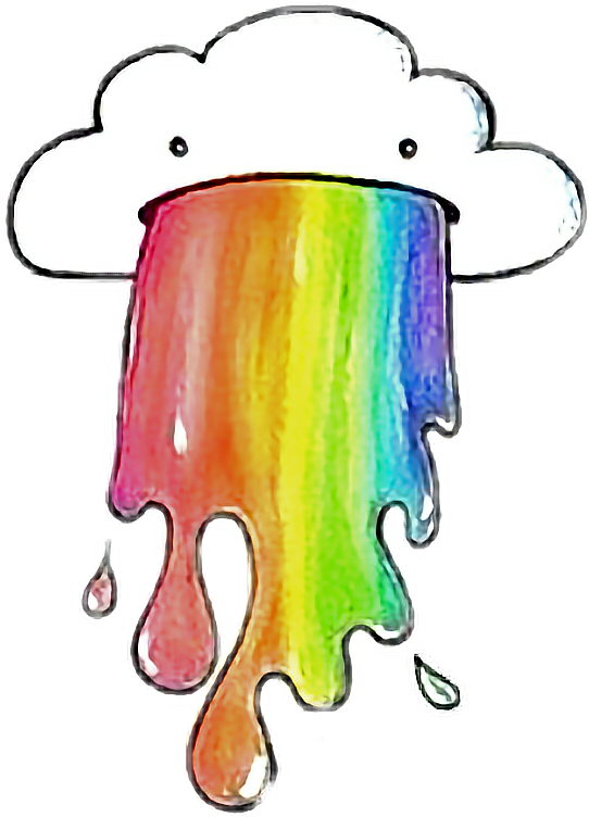 Tumblr Cloud Rainbow Cute - Cute Things To Draw (542x752)