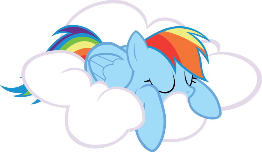 Rainbow Taking Cloud Nap - Rainbow Dash On A Cloud (900x524)