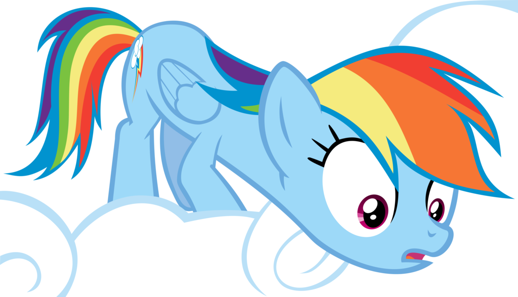 Rainbow Dash Looking Down From A Cloud Vector By Kevinerino - Pony Friendship Is Magic Rainbow (1024x587)