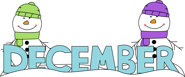 Month Of December Snowmen - December Clip Art (600x249)