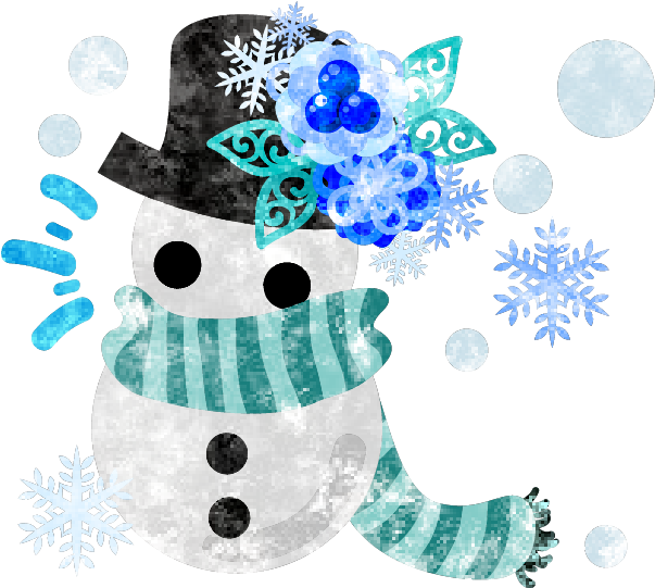 フリーのイラスト素材冬と女の子の可愛いイラスト 可愛い雪だるま Free Illustration - Illustration (612x550)