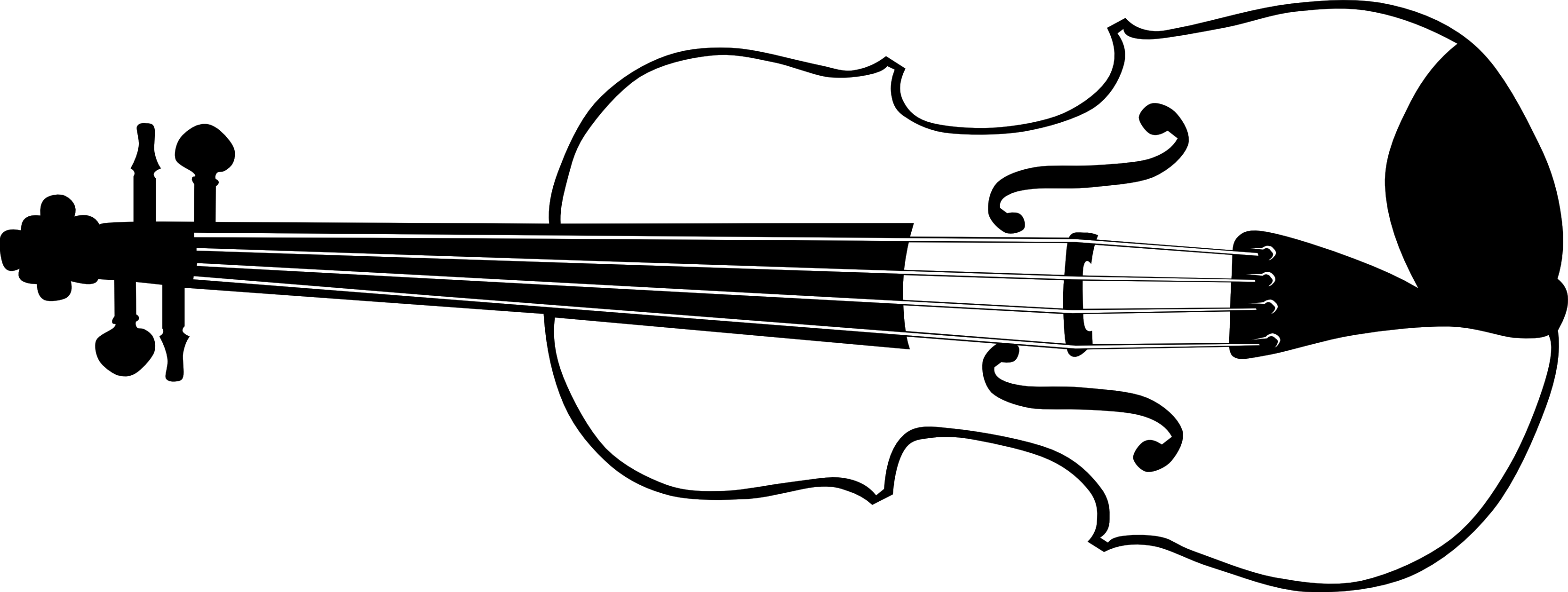 Fiddle Clip Art - Violin Clip Art Black And White (3333x1259)