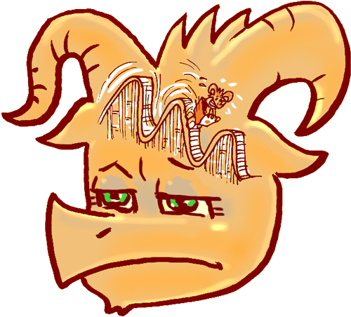 Art Of Sammie The Dragon With Image Of A Roller Coaster - Roller Coaster (500x550)