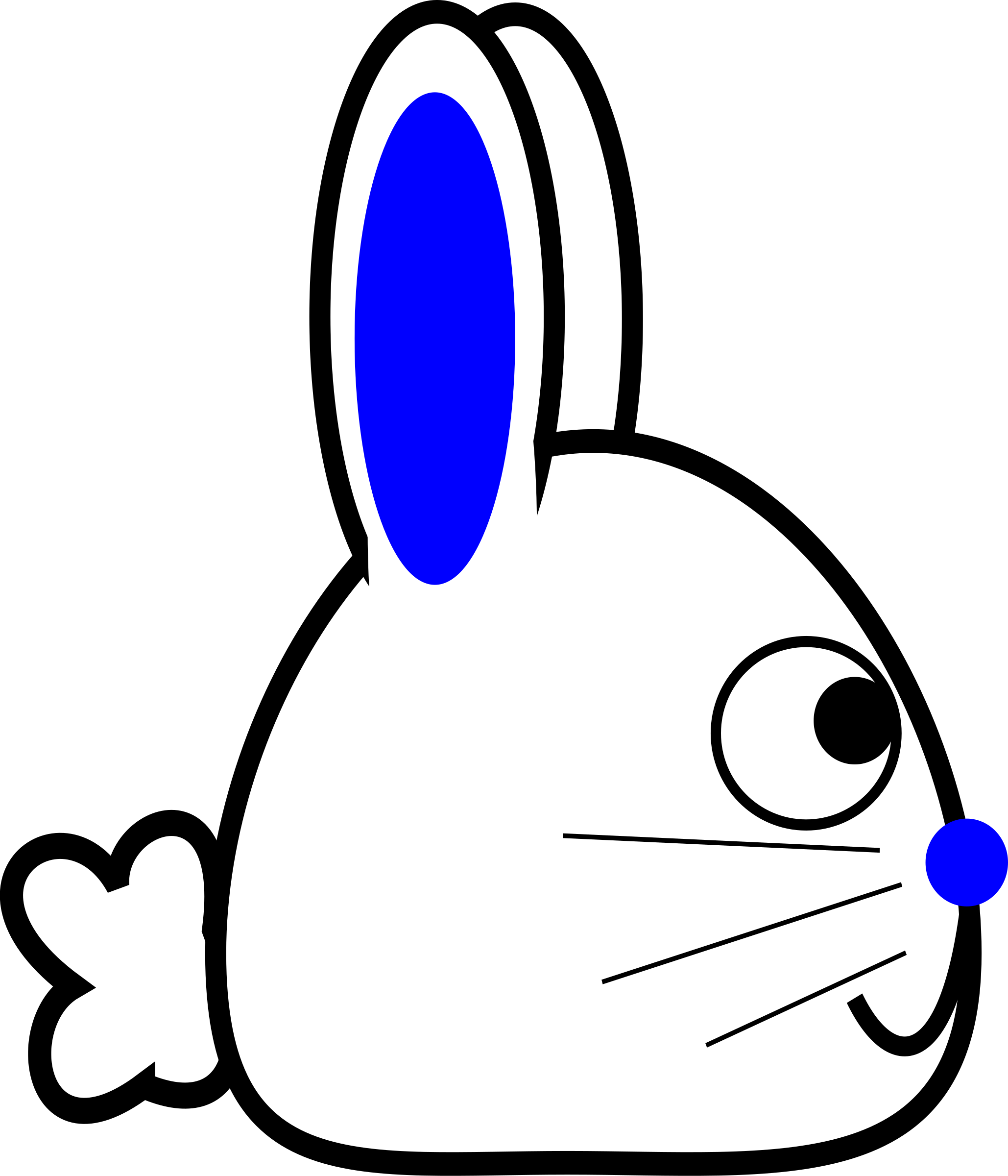 Big Image - Rabbit Side View Cartoon (2058x2400)