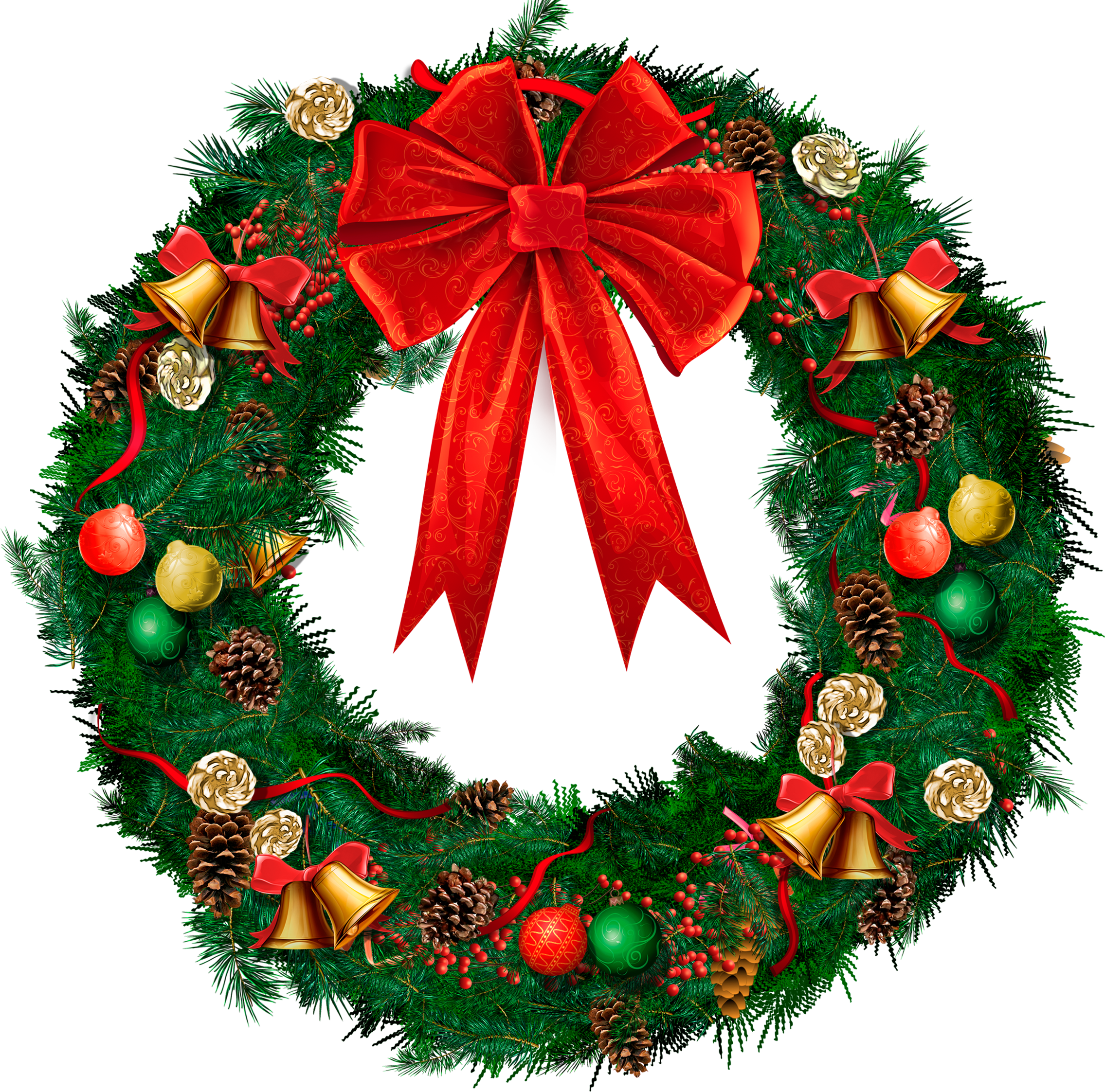 Christmas Wreath Clipart Diy Print Photograph Instant - Christmas Wreath No Background (2271x2245)