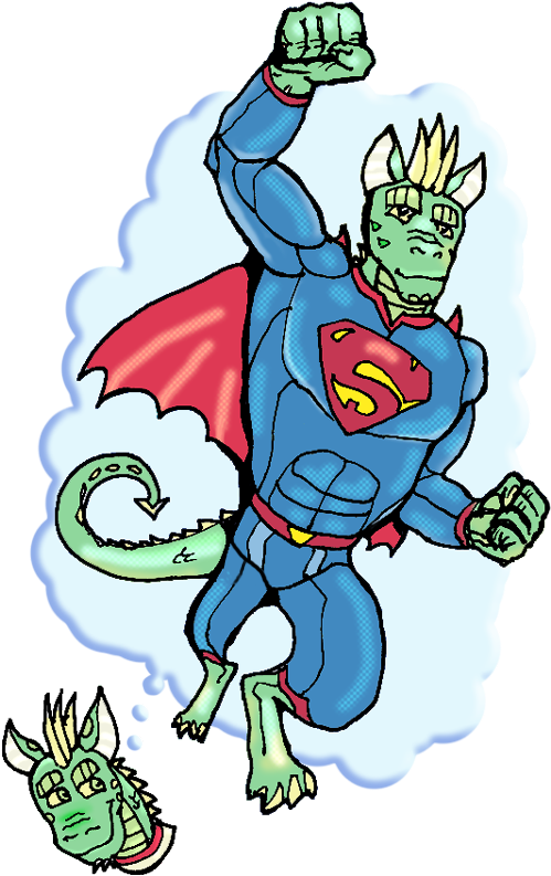 Art Of Max The Dragon Imagining His Super Hero Alter-ego - Max The Dragon (498x800)