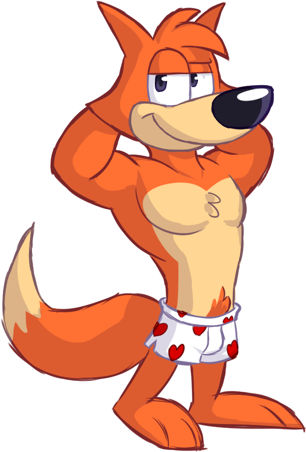 Dingo's Doodles N' Stuff - Cartoon Muscle Fox (674x965)