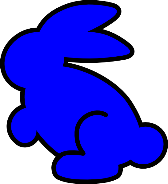 Blue Bunny Clip Art At Clker - Blue Bunny Clipart (546x598)