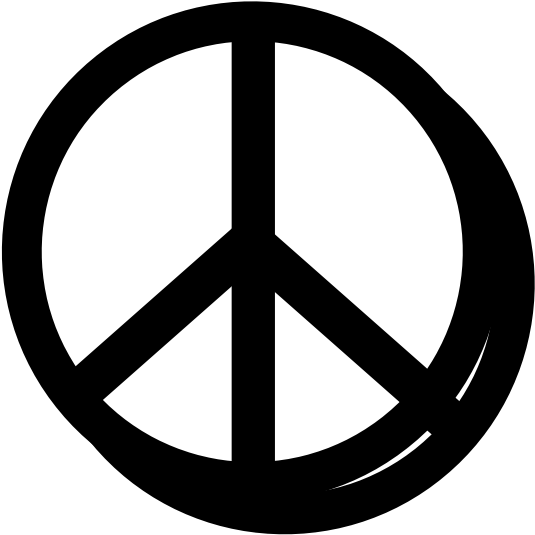 Peace Sign Black White Line Art Christmas Xmas Peace - Peace Of Mind Symbol (999x1006)