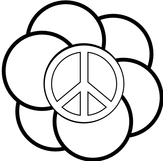Black Peace Sign Clip Art - Peace Symbols (555x550)