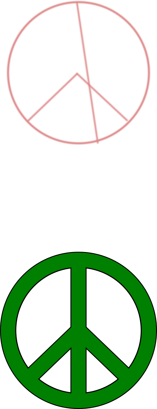 Green Peace Symbol Black Border - Peace Love Adopt (512x1334)