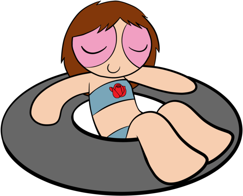 Hannah Chilling In A Tube By Raingrass - Cartoon (965x827)