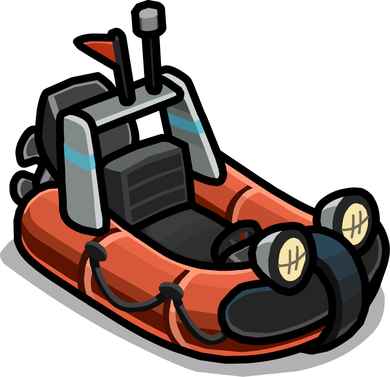River Pontoon Boat - Club Penguin Boat (1272x1230)