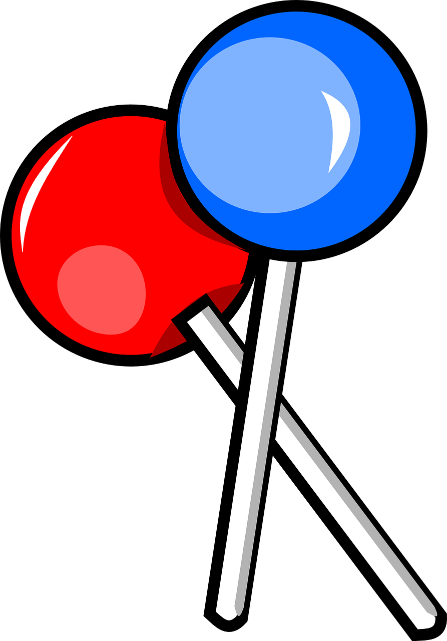 Free To Use Public Domain Lollipop Clip Art - Red And Blue Lollipops (893x1280)