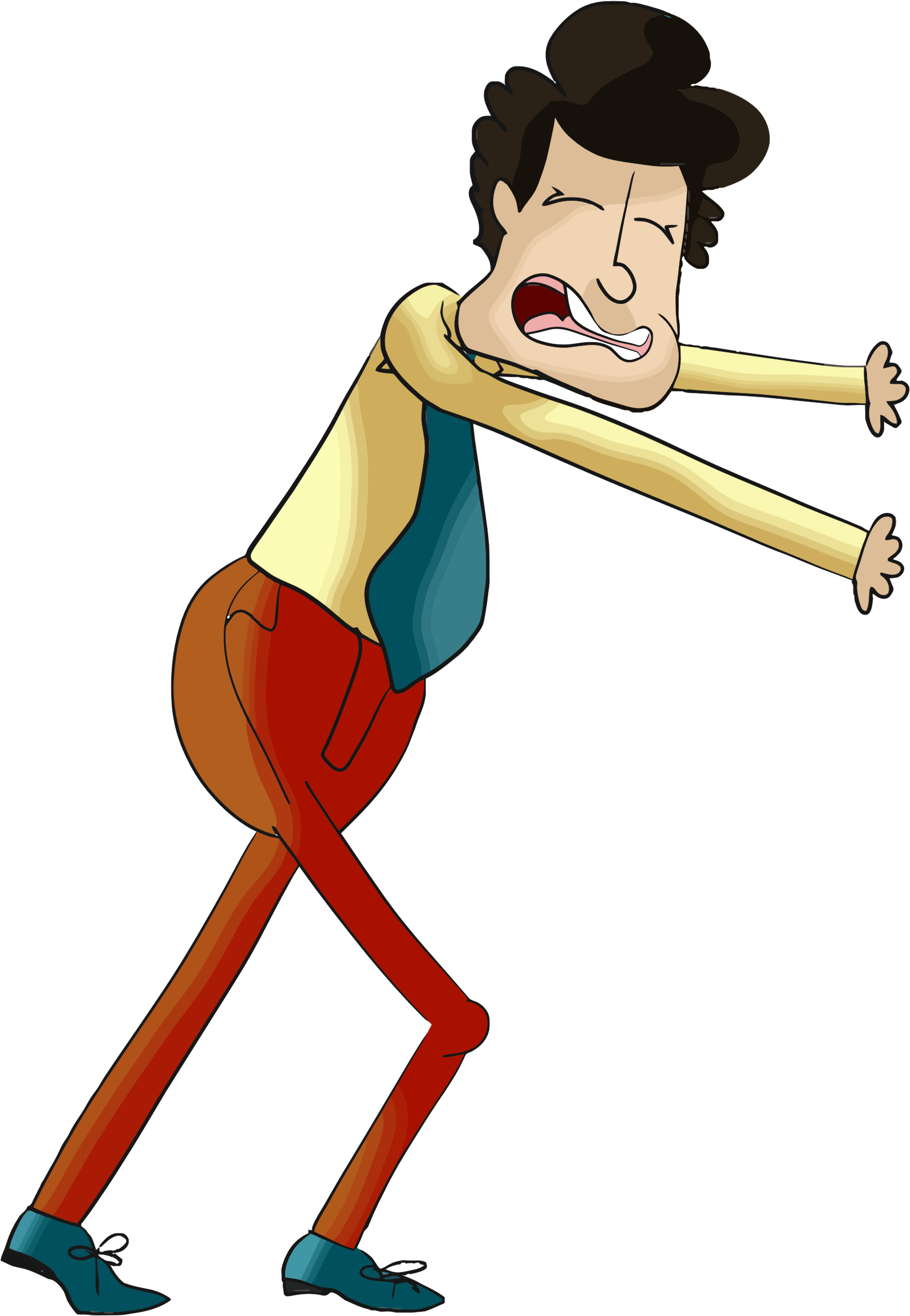 Clipart Cartoon Man Pushing - Friction Examples (1590x2300)