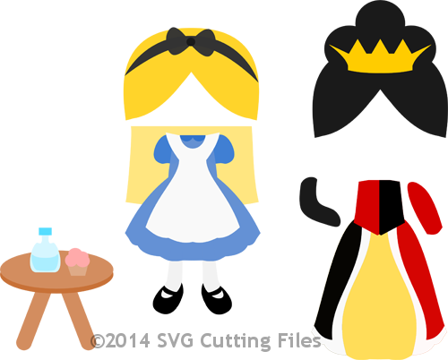 Paper Dolls Alice And Queen Add On - Paper Doll Svg (500x402)