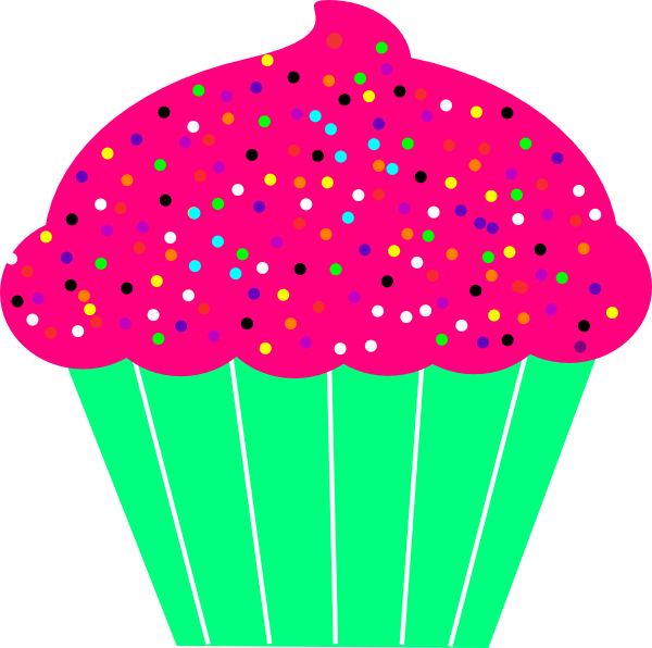 Cupcake Green Svg File - Cupcake With Spinkles Clipart (600x596)
