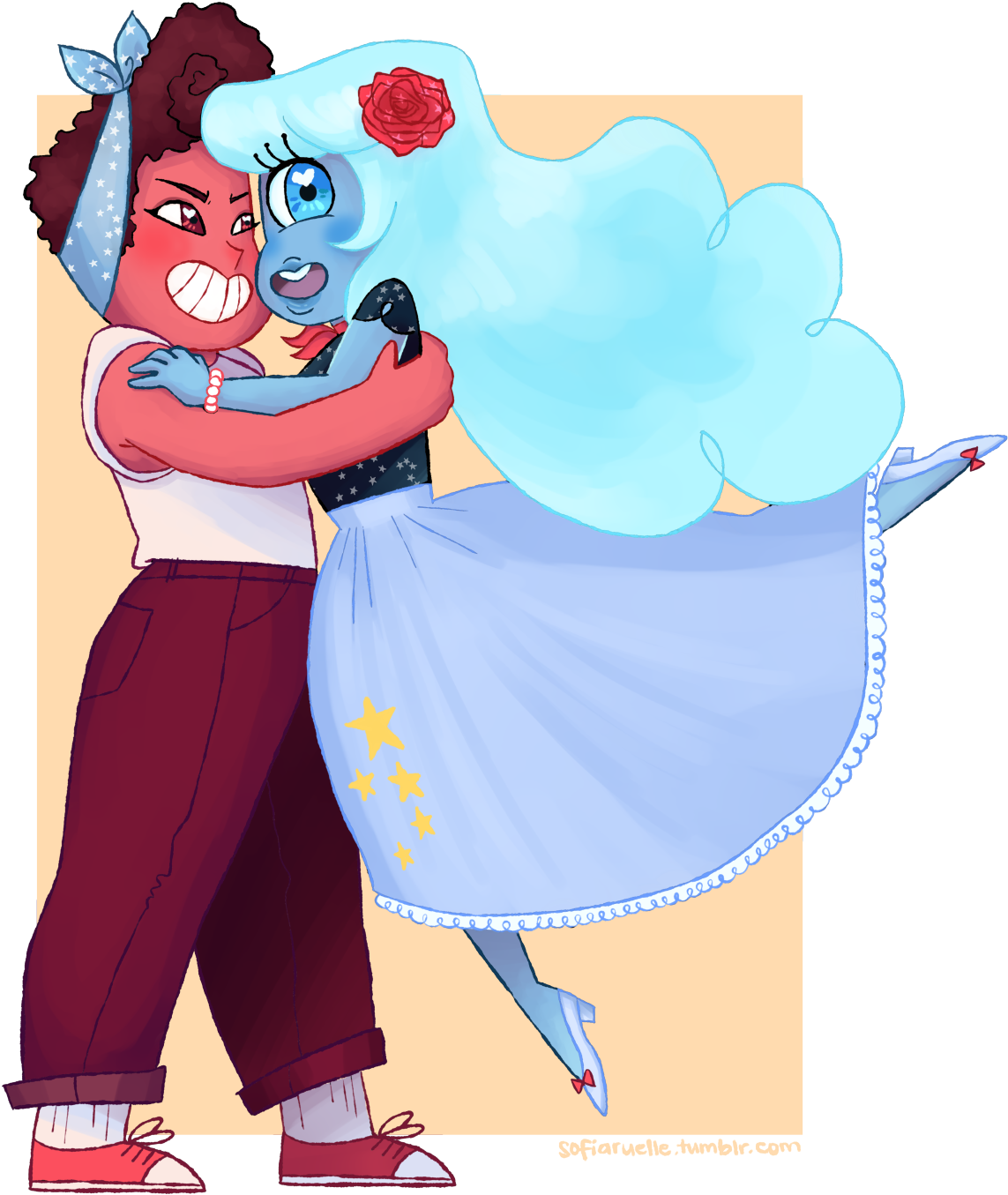 50s Ruby And Sapphire Because They Were In The Best - Steven Universe (1280x1667)