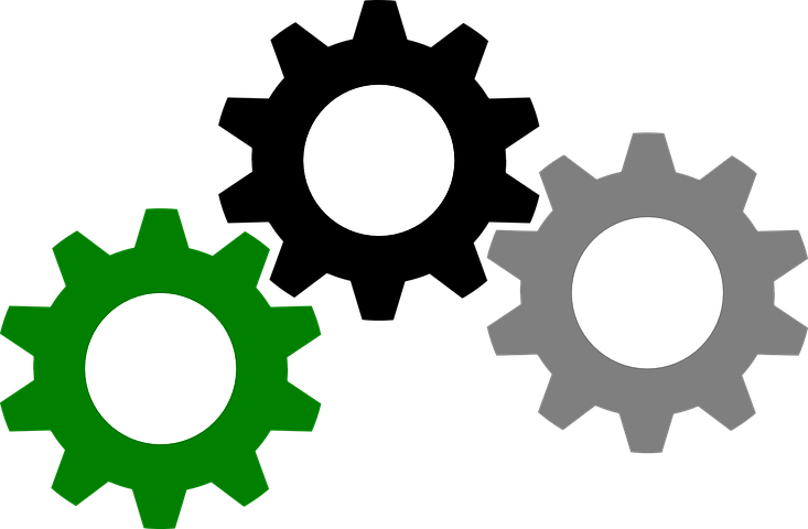 Cogwheels Gears Racks Pinions Gray Black G - Engranajes Vector (733x480)