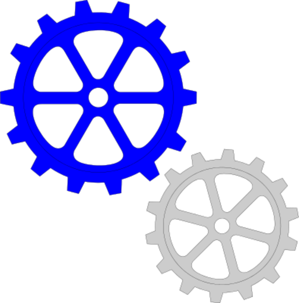 Yellow Mechanical Gears Clip Art - Gears Clip Art (600x609)