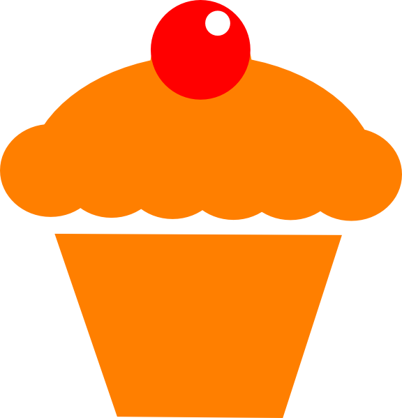 Related Orange Cupcake Clipart - Ice Cream Cone Silhouette (576x599)