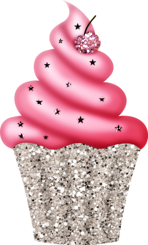 Cupcake - Glitter Cupcake Png (302x500)