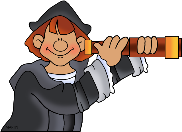 Christopher Columbus And Telescope - Age Of Exploration Clipart (648x497)