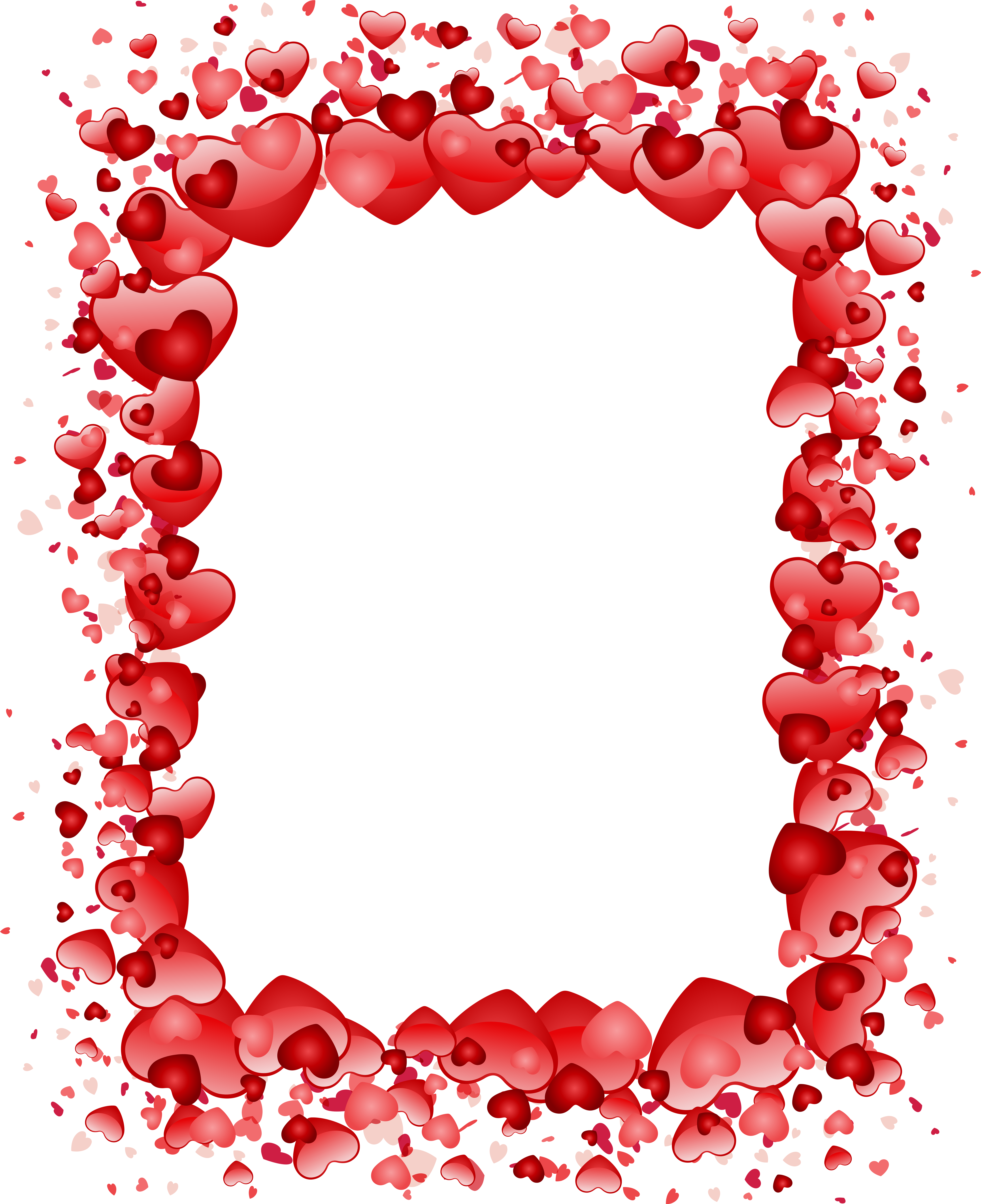 Valentine's Day Hearts Border Transparent Png Clip - Valentine's Day Hearts Border Transparent Png Clip (6515x8000)