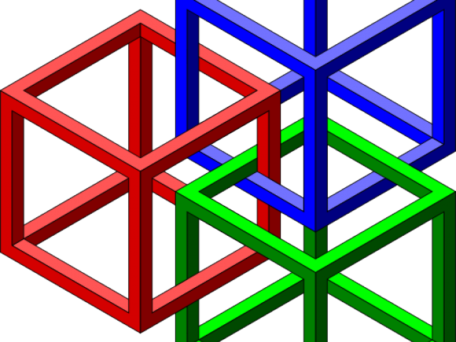 Geometric Cliparts - Zazzle Würfel-unmögliche Geometrie-optische Täuschung (640x480)