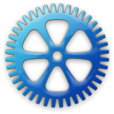 Blue Gear Icon Clipart - Wheel Gear Wood (420x420)