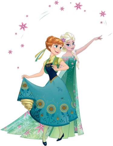 Frozen Fever Wallpaper Possibly Containing A Bouquet - Anna And Elsa Frozen Fever (418x500)