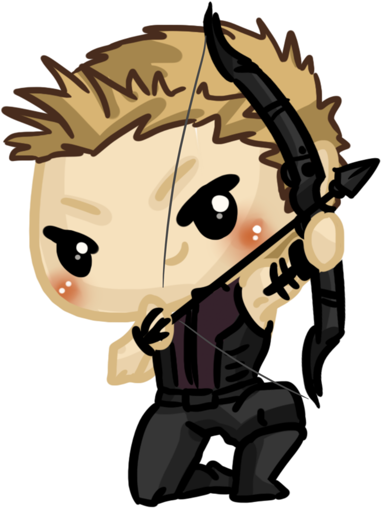 Super Chibis - Hawkeye Drawing Chibi (1024x1024)