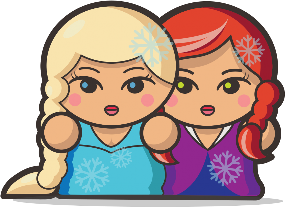 Elsa & Anna Will Freeze With Happiness The Stage, Inside - Cartoon (1200x1046)