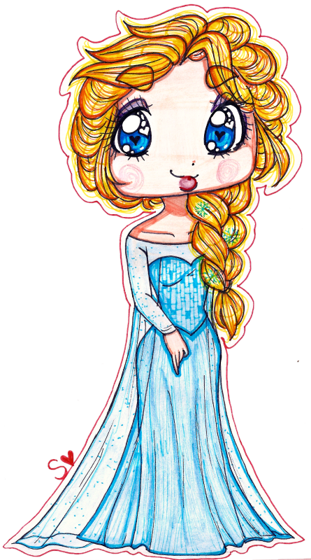 Chibi Queen Elsa By Sekaiichihappy - Illustration (445x800)