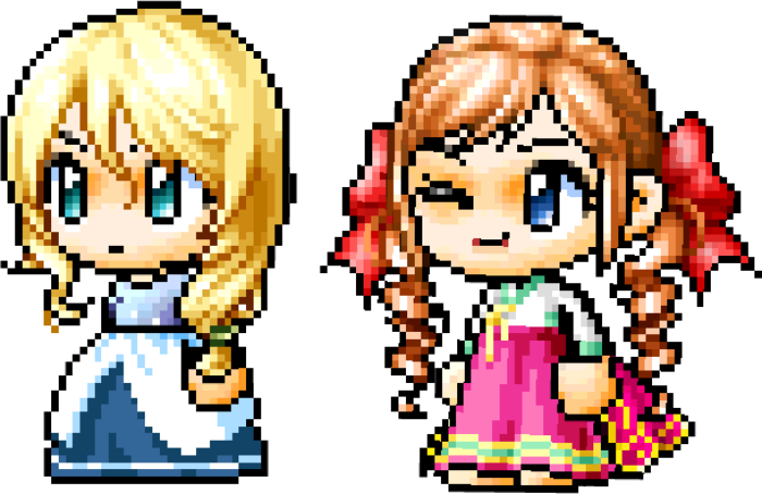Elsa And Anna Chibi - Chibi Perler Bead Patterns (700x454)