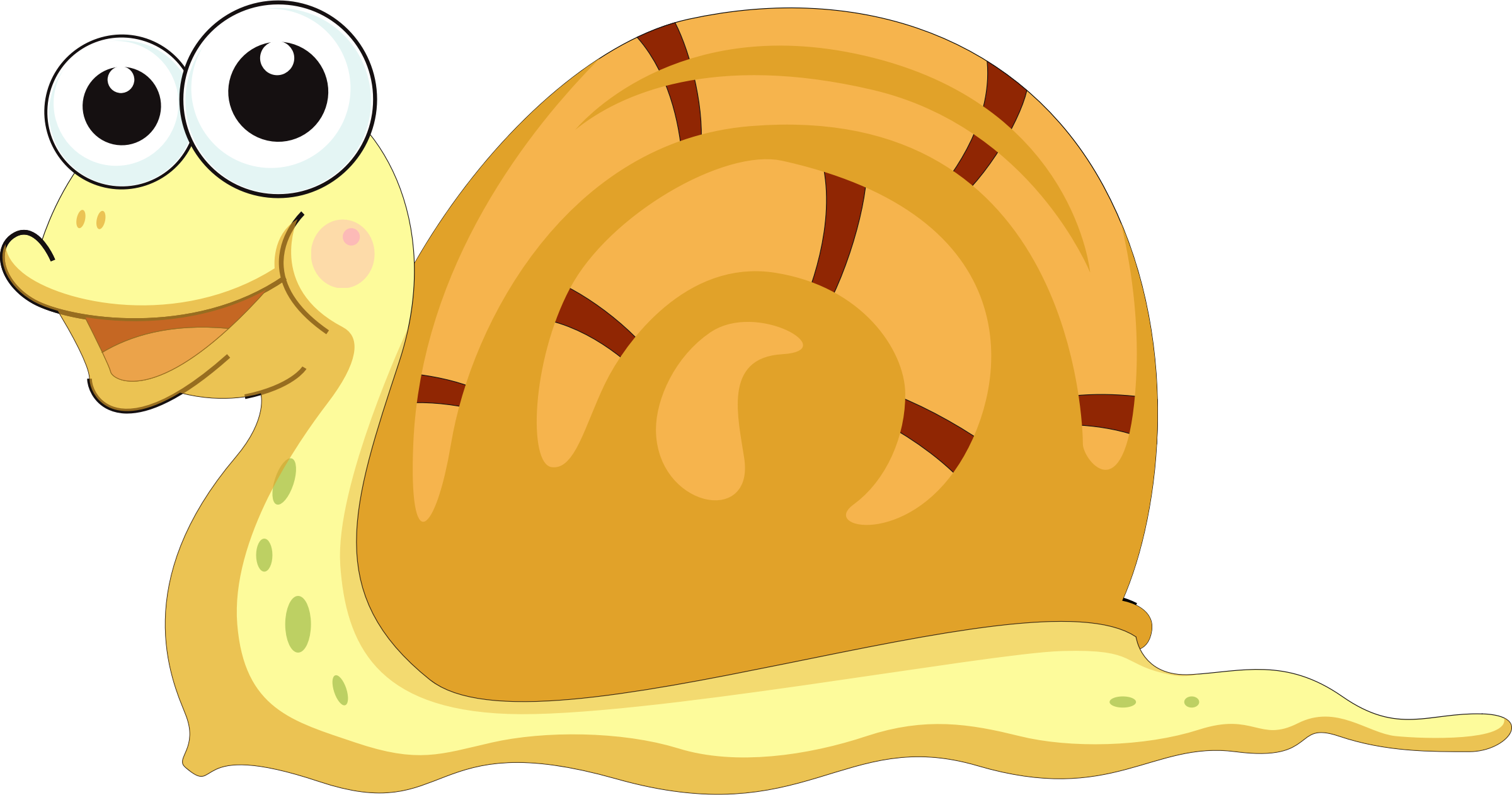 Snail Clip Art Cartoon - Snail Cartoon Png Gif (2400x1262)