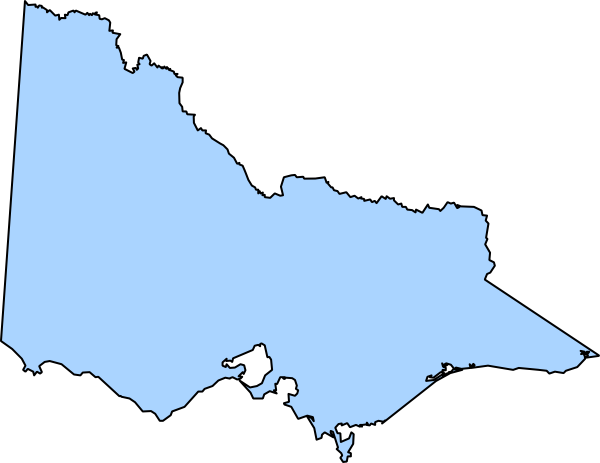 Map Vic Light Blue Clip Art At Clker - Blank Map Of Victoria (600x463)