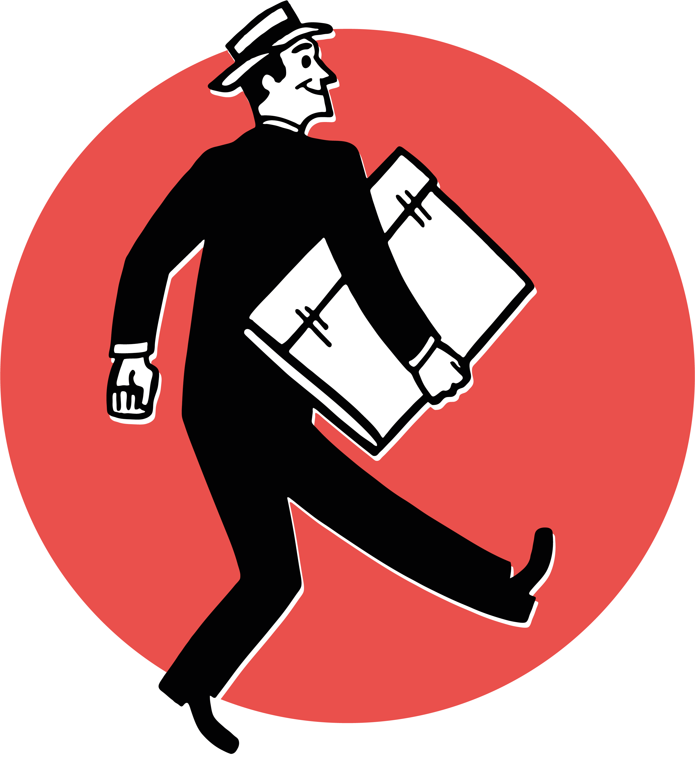 The Auctioneer - Art Print: Pop Ink - Csa Images' Smiling Man Carrying (3333x3333)