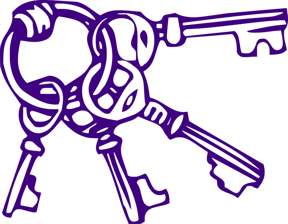 Key Clipart Purple - Key Chain Coloring Page (925x720)
