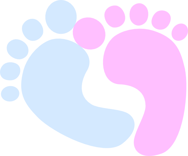 Blue Baby Feet Clip Art - Baby Feet Blue And Pink (600x498)