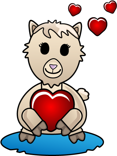 Alpaca Heart Facebook Sticker - Heart (450x580)