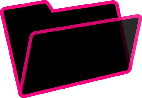 Black And Pink Folder Clip Art - Black And Pink Folder Icon (600x414)