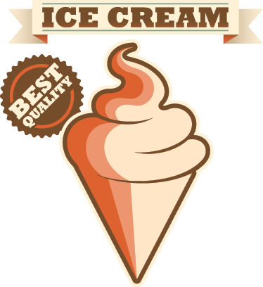 Advertising Ice Cream Sign Decal - Black 16" Decorative Fan Decoration (374x408)