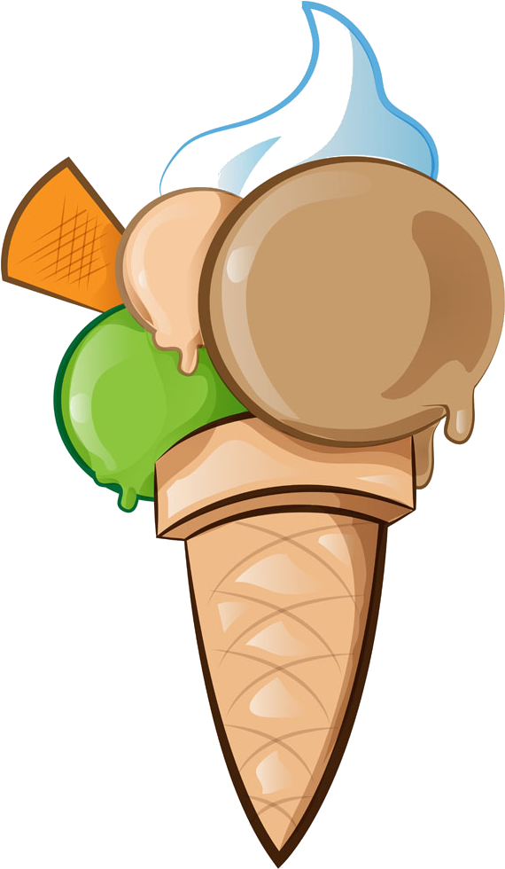 Ice Cream Cone Italian Ice Waffle - 冰激凌 卡通 (951x1000)
