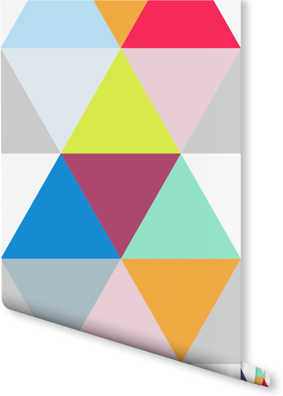 Colorful Geometric Triangles Wallpaper - Roll Wallpaper Png (940x1296)